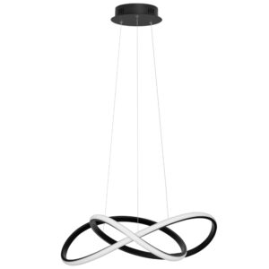 Čern&eacute; kovov&eacute; z&aacute;věsn&eacute; LED světlo Nova Luce Amara 56 cm