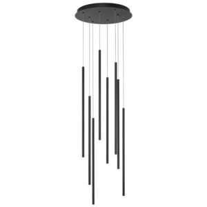 Čern&eacute; kovov&eacute; z&aacute;věsn&eacute; LED světlo Nova Luce Elettra 40 cm