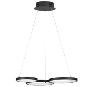 Čern&eacute; kovov&eacute; z&aacute;věsn&eacute; LED světlo Nova Luce Magnus 55 cm