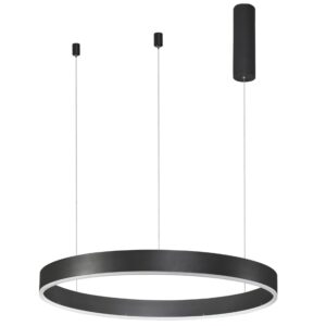 Čern&eacute; kovov&eacute; z&aacute;věsn&eacute; LED světlo Nova Luce Motif 60 cm