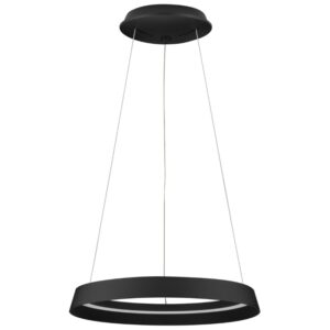 Čern&eacute; kovov&eacute; z&aacute;věsn&eacute; LED světlo Nova Luce Ormi 45 cm