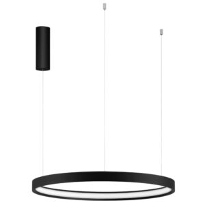 Čern&eacute; kovov&eacute; z&aacute;věsn&eacute; LED světlo Nova Luce Perrine 60 cm
