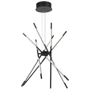 Čern&eacute; kovov&eacute; z&aacute;věsn&eacute; LED světlo Nova Luce Raccio 85 cm