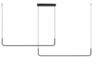 Čern&eacute; kovov&eacute; z&aacute;věsn&eacute; LED světlo Nova Luce Strita 165 cm