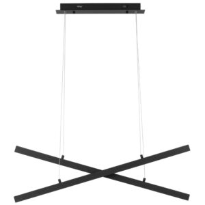 Čern&eacute; kovov&eacute; z&aacute;věsn&eacute; LED světlo Nova Luce X-line 100 cm