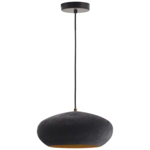 Čern&eacute; kovov&eacute; z&aacute;věsn&eacute; světlo Kave Home Inda 30 cm