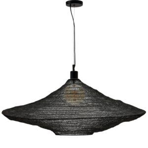 Čern&eacute; kovov&eacute; z&aacute;věsn&eacute; světlo Kave Home Makai 87 cm