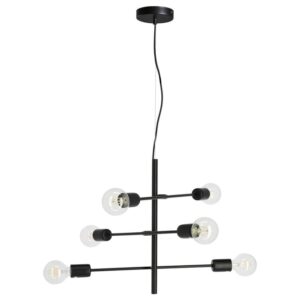 Čern&eacute; kovov&eacute; z&aacute;věsn&eacute; světlo Kave Home Spica 55 cm