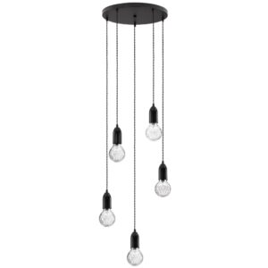 Čern&eacute; kovov&eacute; z&aacute;věsn&eacute; světlo Nova Luce Veda 40 cm