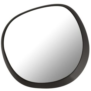 Čern&eacute; kovov&eacute; z&aacute;věsn&eacute; zrcadlo J-line Nilla 82 x 86