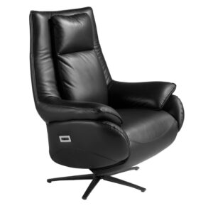 Čern&eacute; kožen&eacute; otočn&eacute; křeslo Angel Cerd&aacute; No. 5124