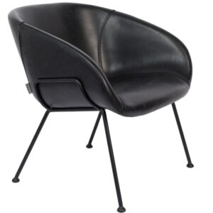 Čern&eacute; koženkov&eacute; křeslo ZUIVER FESTON