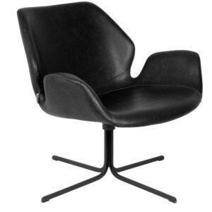 Čern&eacute; koženkov&eacute; křeslo ZUIVER NIKKI ALL
