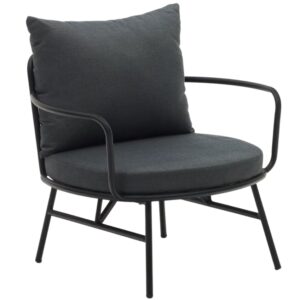 Čern&eacute; l&aacute;tkov&eacute; zahradn&iacute; křeslo Kave Home Bramant