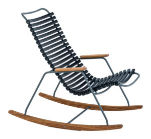 Čern&eacute; plastov&eacute; dětsk&eacute; houpac&iacute; zahradn&iacute; křeslo HOUE Click