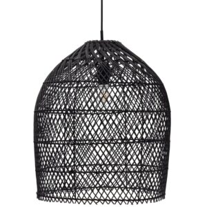 Čern&eacute; ratanov&eacute; st&iacute;nidlo Kave Home Domitila 44 cm