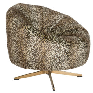 Čern&eacute; sametov&eacute; lounge křeslo BOLD MONKEY WHERE THE SUN DOESN'T SHINE s potiskem pantera