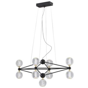 Čern&eacute; z&aacute;věsn&eacute; světlo Nova Luce Belinda 96 cm