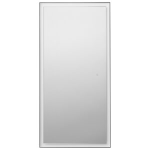 Čern&eacute; z&aacute;věsn&eacute; zrcadlo s LED osvětlen&iacute;m Nova Luce Adon 150 x 75 cm