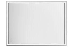 Čern&eacute; z&aacute;věsn&eacute; zrcadlo s LED osvětlen&iacute;m Nova Luce Ambor 80 x 60 cm