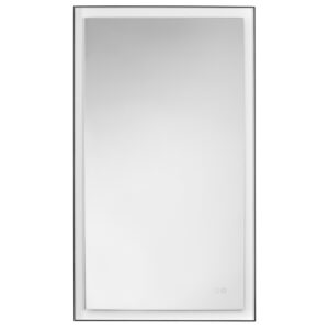 Čern&eacute; z&aacute;věsn&eacute; zrcadlo s LED osvětlen&iacute;m Nova Luce Deca 120 x 70 cm