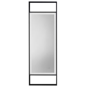 Čern&eacute; z&aacute;věsn&eacute; zrcadlo s LED osvětlen&iacute;m Nova Luce Doul 120 x 40 cm