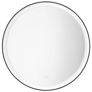 Čern&eacute; z&aacute;věsn&eacute; zrcadlo s LED osvětlen&iacute;m Nova Luce Ural 80 cm