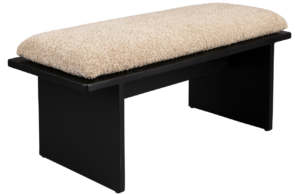 Černo-b&eacute;žov&aacute; boucl&eacute; lavice DUTCHBONE SHIHO 85 x 38 cm