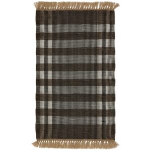 Černo-hněd&yacute; zahradn&iacute; koberec Kave Home Barani 60 x 90 cm