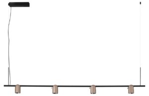 Černo-měděn&eacute; kovov&eacute; z&aacute;věsn&eacute; LED světlo Nova Luce Sirmos 150 cm