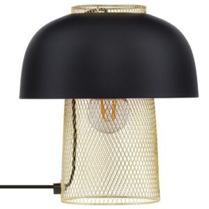 Černo-zlat&aacute; kovov&aacute; stoln&iacute; lampa Nova Luce Sqube