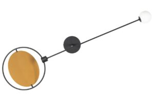 Černo zlat&eacute; kovov&eacute; n&aacute;stěnn&eacute; světlo ZUIVER SIRIUS