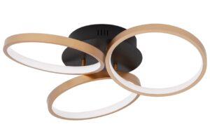 Černo-zlat&eacute; kovov&eacute; stropn&iacute; LED světlo Nova Luce Elize 55 cm