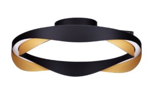 Černo-zlat&eacute; kovov&eacute; stropn&iacute; LED světlo Nova Luce Radon 45 cm