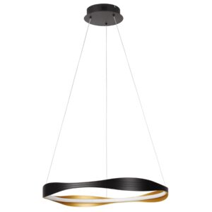Černo-zlat&eacute; kovov&eacute; z&aacute;věsn&eacute; LED světlo Nova Luce Dobi 60 cm