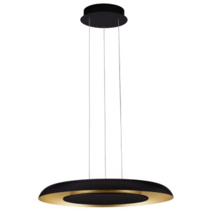 Černo-zlat&eacute; kovov&eacute; z&aacute;věsn&eacute; LED světlo Nova Luce Epos 60 cm