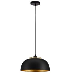 Černo-zlat&eacute; kovov&eacute; z&aacute;věsn&eacute; světlo Nova Luce Sqube 35 cm