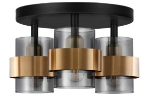 Černo-zlat&eacute; stropn&iacute; světlo Nova Luce Sianna 37 cm