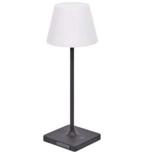 Černob&iacute;l&aacute; plastov&aacute; zahradn&iacute; stoln&iacute; LED lampa Kave Home Aluney