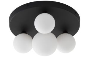 Černob&iacute;l&eacute; skleněn&eacute; stropn&iacute; světlo Nova Luce Edem 28 cm