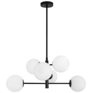 Černob&iacute;l&eacute; skleněn&eacute; z&aacute;věsn&eacute; světlo Nova Luce Impero 70 cm