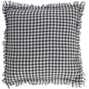 Černob&iacute;l&yacute; l&aacute;tkov&yacute; povlak na pol&scaron;t&aacute;ř Kave Home Lindiwe 45 x 45 cm