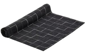 Čern&yacute; bavlněn&yacute; běhoun Kave Home Ersen 50 x 160 cm