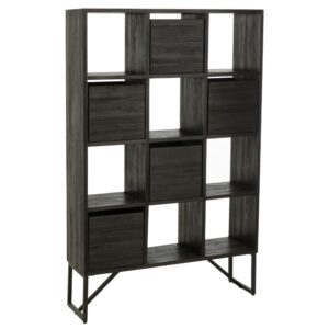 Čern&yacute; dřevěn&yacute; reg&aacute;l J-line Takke 158 x 100 cm