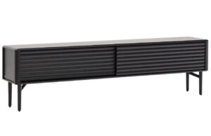 Čern&yacute; dubov&yacute; TV stolek Kave Home Lenon 200 x 35 cm