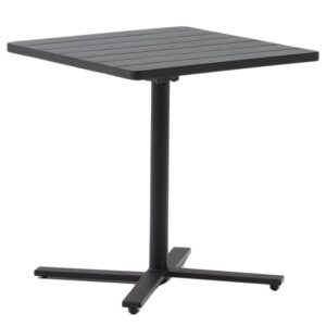 Čern&yacute; hlin&iacute;kov&yacute; zahradn&iacute; skl&aacute;dac&iacute; stůl Kave Home Torreta II. 70 x 70 cm