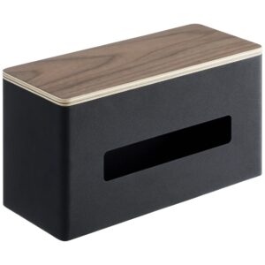 Čern&yacute; kovov&yacute; box na ubrousky Yamazaki Rin 26 x 11 cm