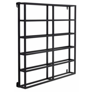 Čern&yacute; kovov&yacute; n&aacute;stěnn&yacute; stojan na v&iacute;no Bloomingville Magne 67 x 67 cm