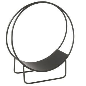 Čern&yacute; kovov&yacute; stojan na krbov&eacute; dřevo J-line Aren 55 x 50 cm