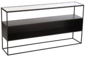 Čern&yacute; kovov&yacute; toaletn&iacute; stolek J-line Geom 140 x 30 cm